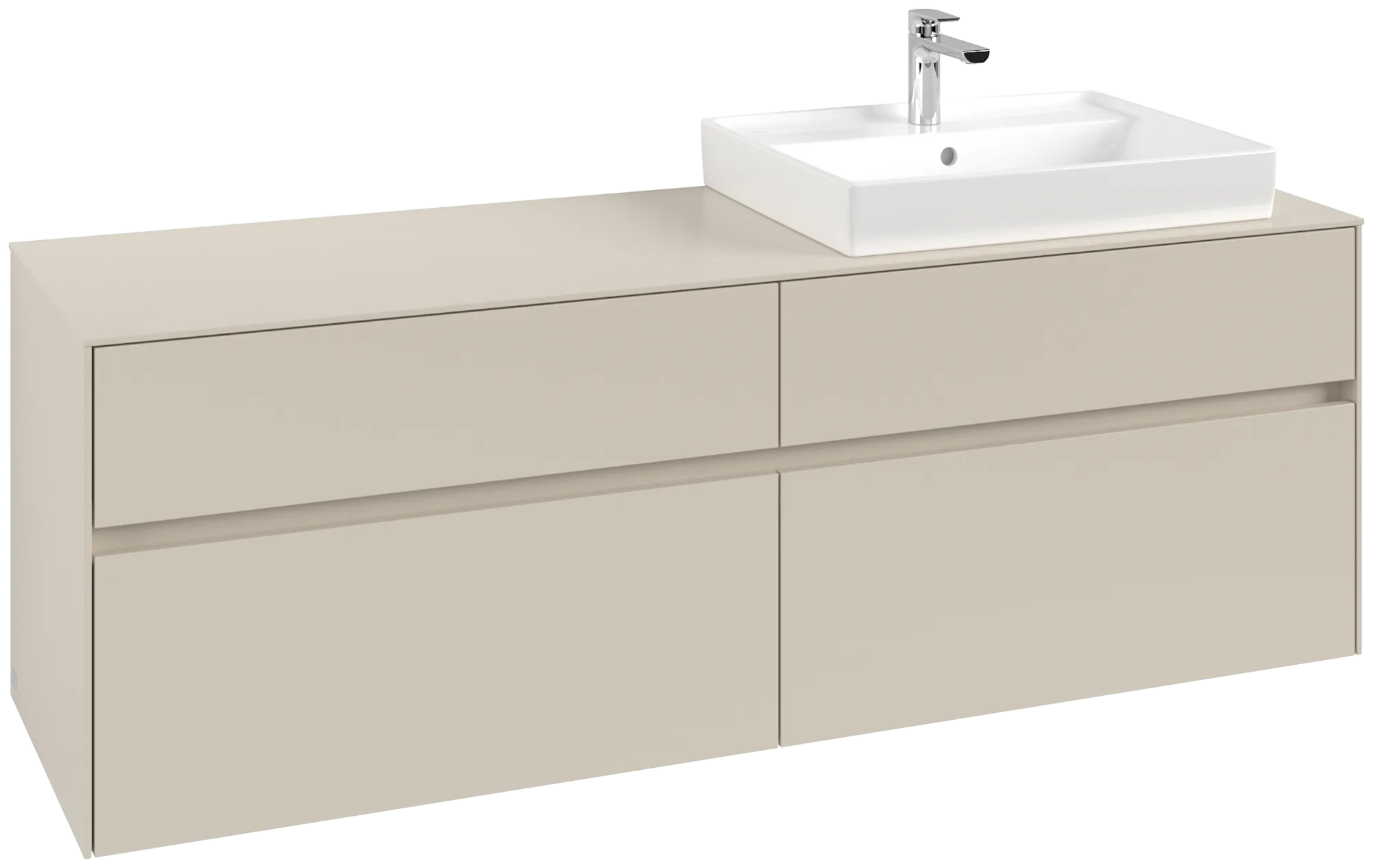Villeroy & Boch Collaro Waschbeckenunterschrank C02300, 1600 x 548 x 500 mm, Cashmere Grey