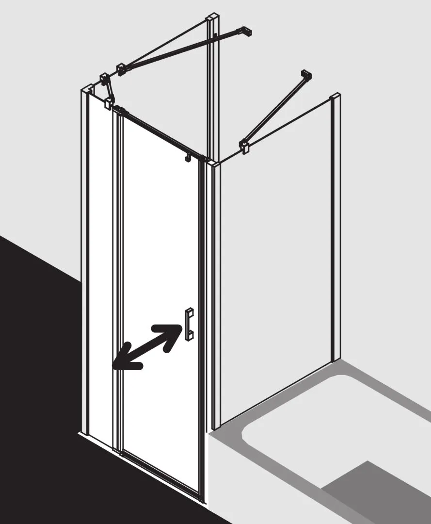 Kermi Duschtür Pendeltür 1-flügelig mit Festfeld links für Nische und Ecke „LIGA“ 185 cm Glas Klar, Profile Silber Hochglanz, Drehtür einteilig Kermi Duschtür Pendeltür 1-flügelig mit Festfeld links für Nische und Ecke „LIGA“ 185 cm Glas Klar, Profile Silber Hochglanz, Drehtür einteilig