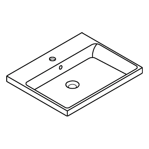 Einbauwaschtisch Cube Keramik 39479_H, von oben, 605 x 490 mm, 1 Hahnloch, 2 weitere vorgestochen, Rückseite glasiert, PureGuard Hygieneoberfläche, aus Sanitärkeramik, alpinweiß Einbauwaschtisch Cube Keramik 39479_H, von oben, 605 x 490 mm, 1 Hahnloch, 2 weitere vorgestochen, Rückseite glasiert, PureGuard Hygieneoberfläche, aus Sanitärkeramik, alpinweiß