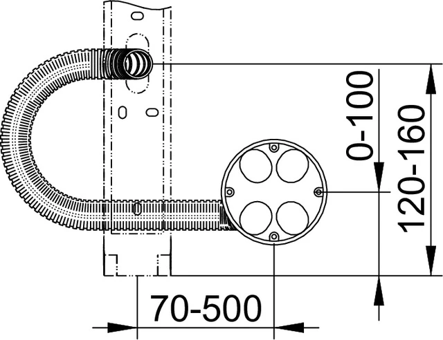 Kosmetikspiegel 17699000001 Rohbau-Set mit Wandanschlußdose für Hohlwandmontage 800 mm