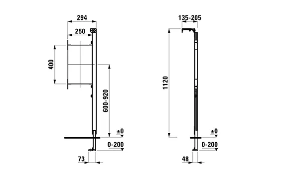 Installationssystem (LIS) CH2 Installationselement für Griff- und Haltesysteme, rechts