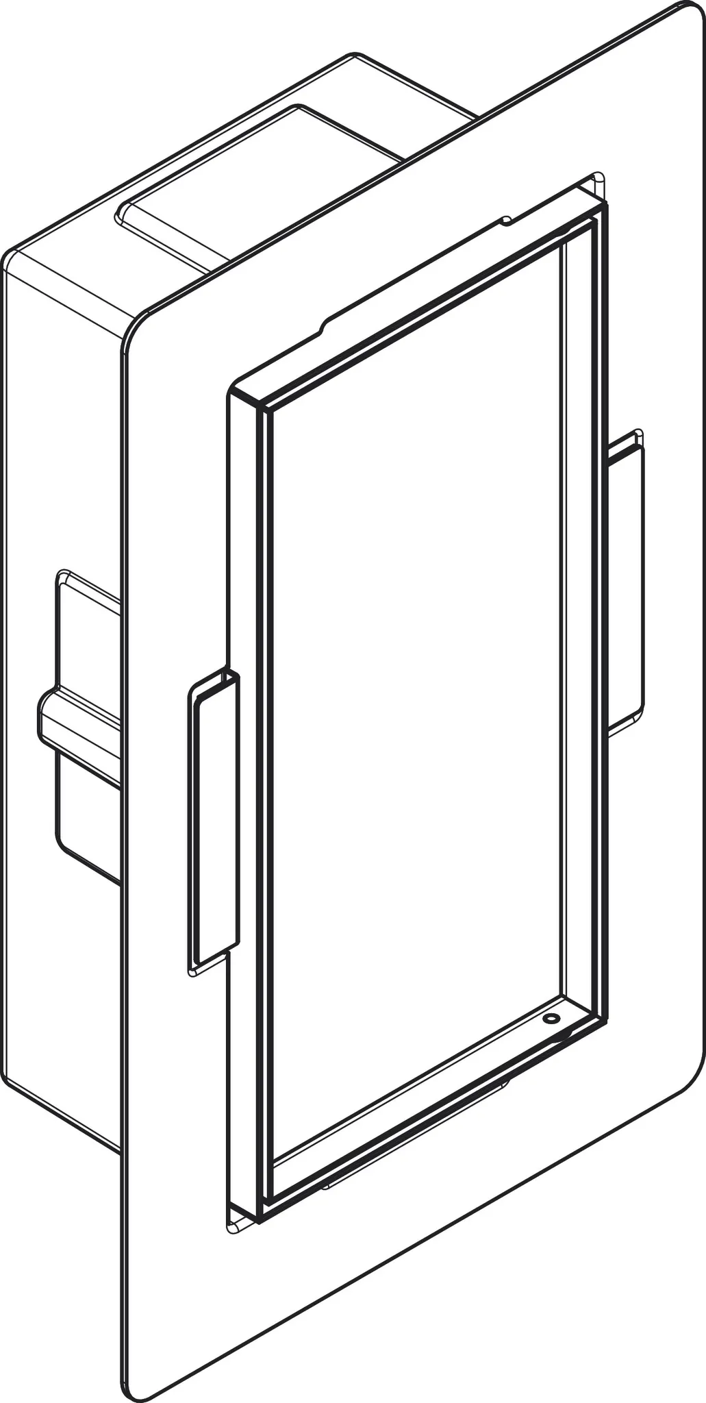Hansgrohe XtraStoris Rock Wandnische mit befliesbarer Tür, 300 x 150 x 100 mm, Mattschwarz