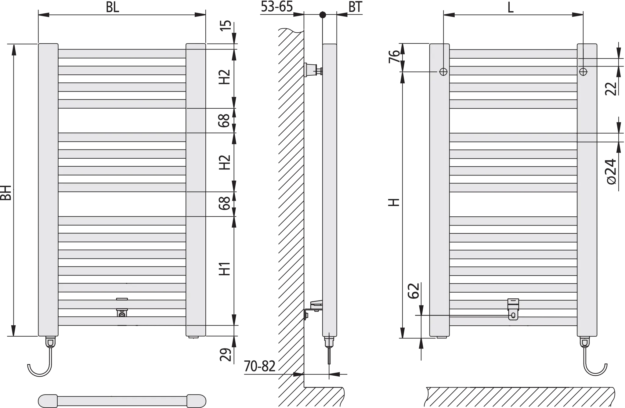 Kermi Elektroheizkörper „Basic®-E“ 45 × 80,4 cm in Weiß