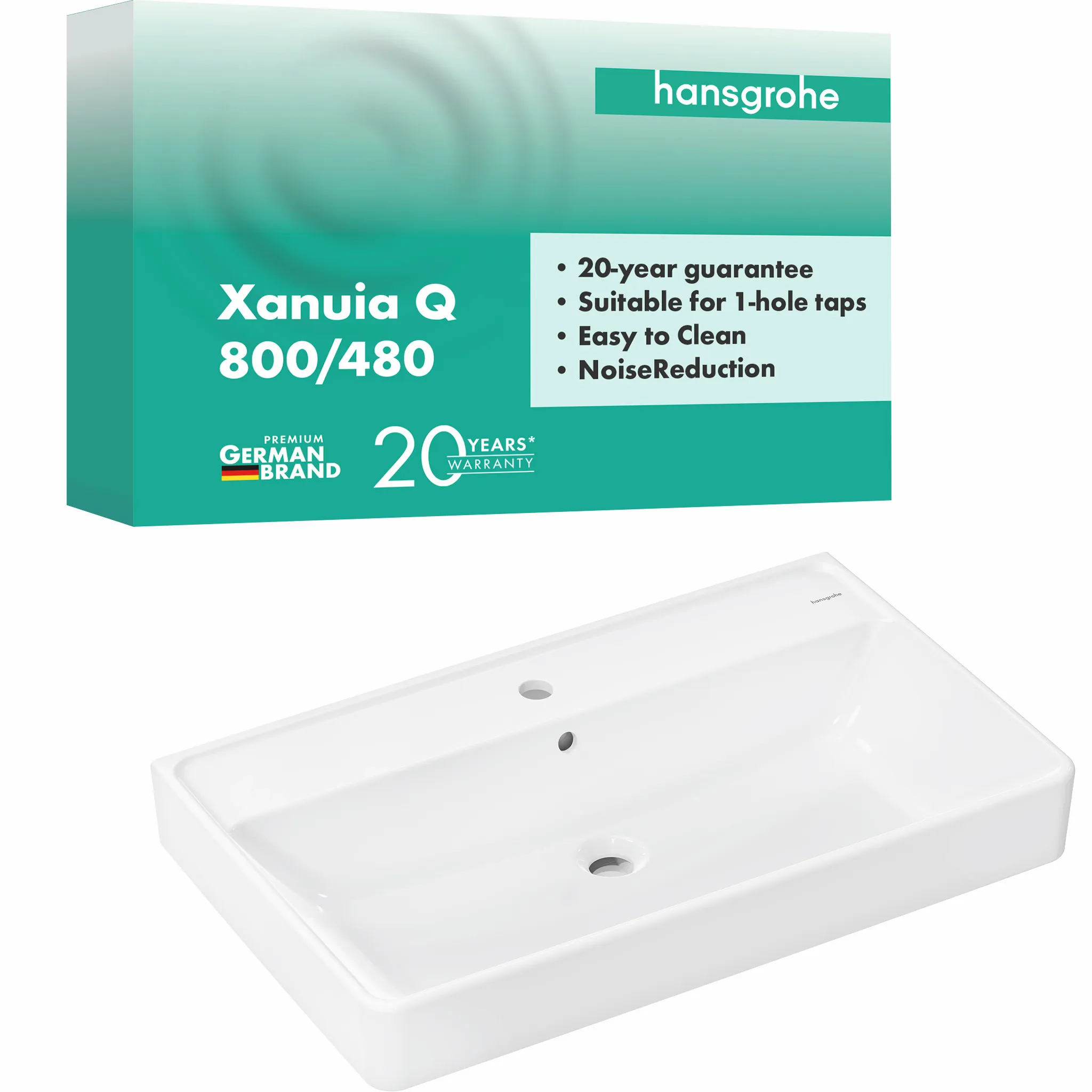 Hansgrohe Xanuia Q Waschtisch 800⁄480 Weiß