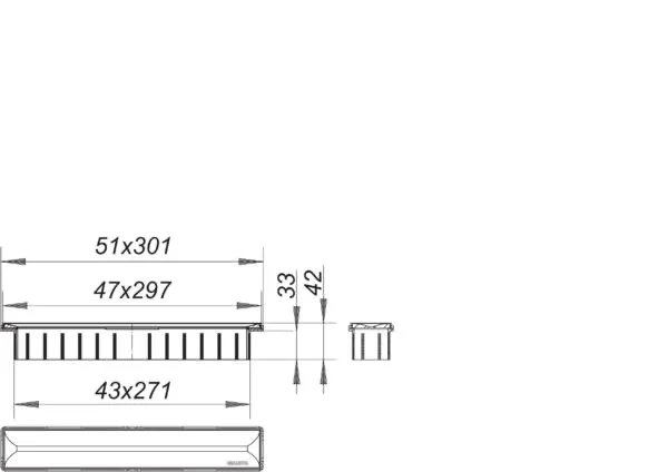 Duschrinne Zentrix schwarz matt, 300 x 50 mm