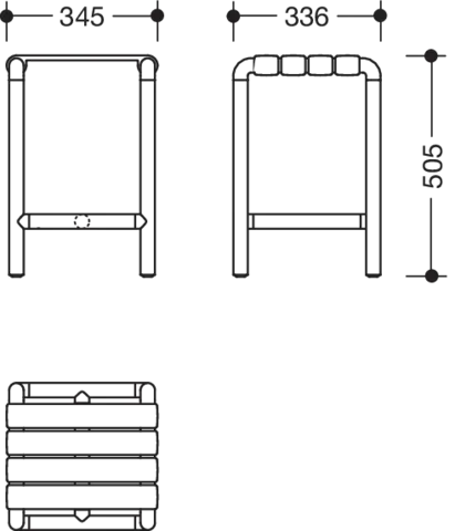 HEWI Hocker „Serie 801“ 34,5 × 33,6 cm HEWI Hocker „Serie 801“ 34,5 × 33,6 cm