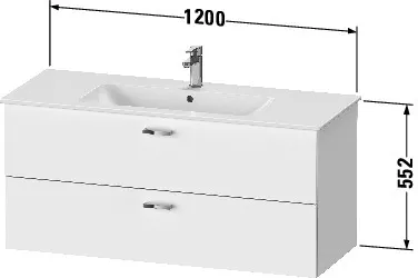 Duravit Waschtischunterschrank wandhängend „XBase“ 120 × 55,2 × 47,5 cm in Nussbaum Dunkel