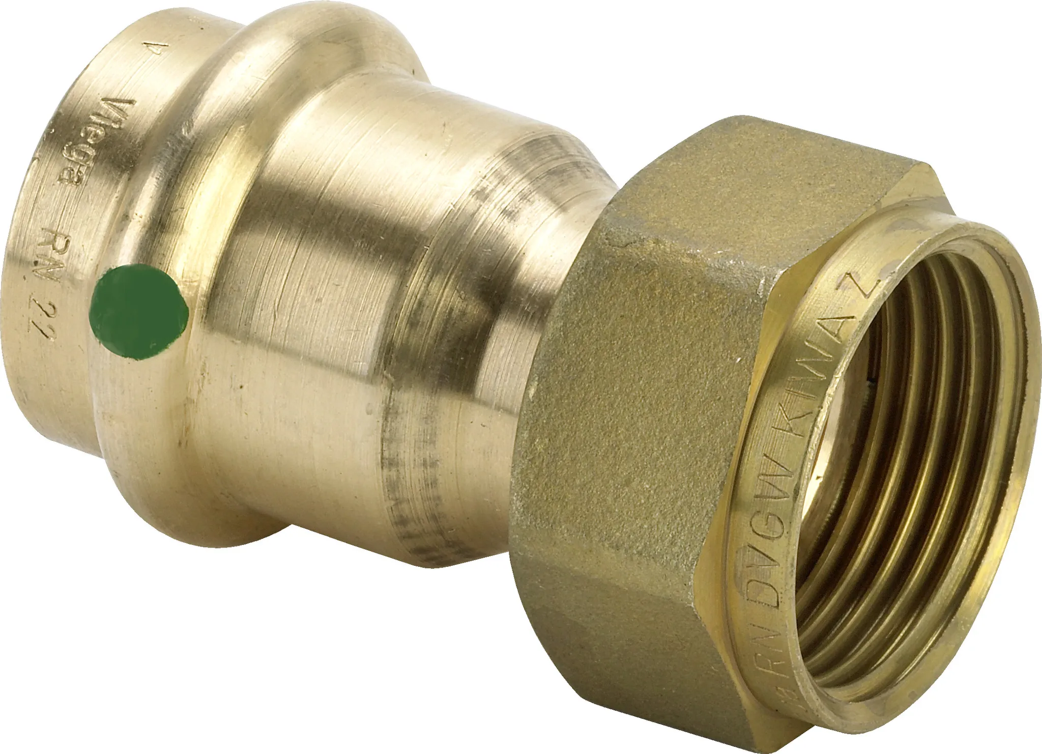 „Sanpress“ Anschlussverschraubung mit 1 Muffe auf Überwurfmutter 22 mm × 1″ „Sanpress“ Anschlussverschraubung mit 1 Muffe auf Überwurfmutter 22 mm × 1″
