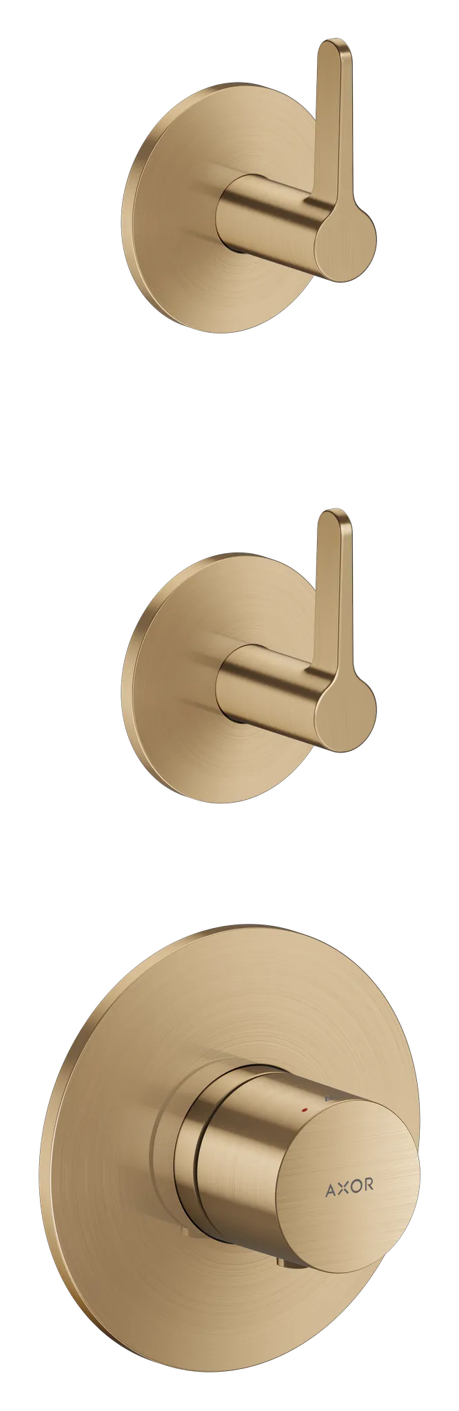 Hansgrohe AXOR One Thermostatmodul Unterputz für 2 Verbraucher mit Hebelgriff, Brushed Bronze Hansgrohe AXOR One Thermostatmodul Unterputz für 2 Verbraucher mit Hebelgriff, Brushed Bronze