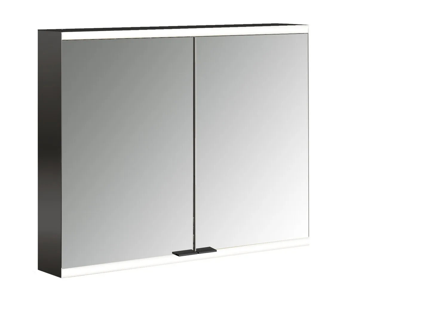 emco prime 2 emco asis PG2 emco LED-Lichtspiegelschrank prime2 FaceliftAufputz, 800mm, 2-türig, IP20, schwarzRückwand verspiegelt