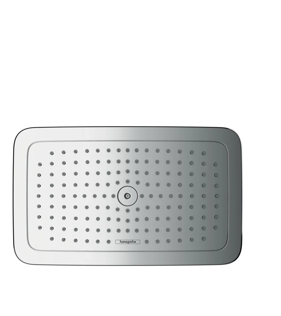 Hansgrohe Croma E Kopfbrause 1-Jet in Chrom, 280 x 170 mm, verstellbarer Winkel, RainAir Strahlart, für Durchlauferhitzer geeignet
