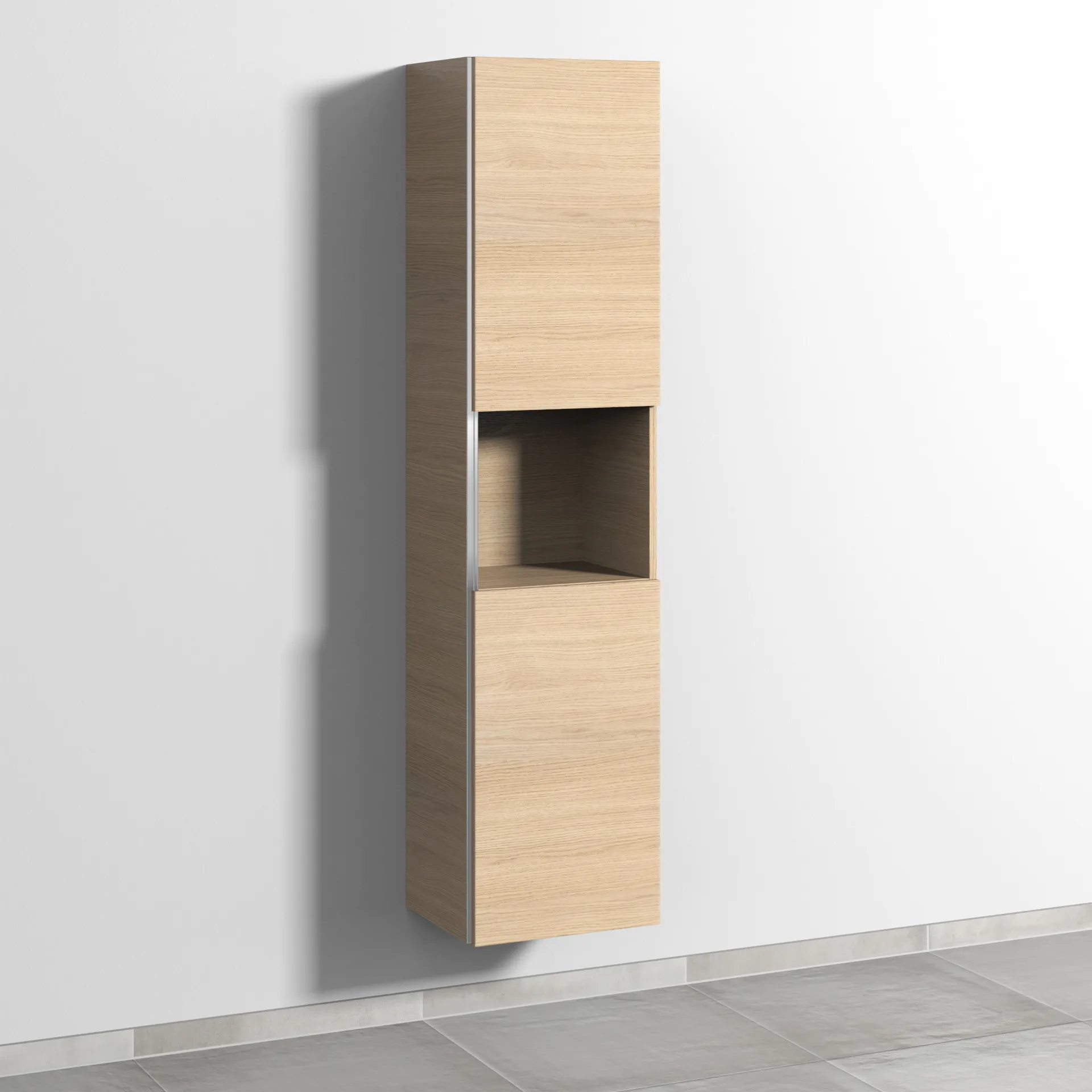 Sanipa Hochschrank „3way“ 400 × 1700 × 345 mm Anschlag rechts, in Eiche Nordic, Anschlag rechts