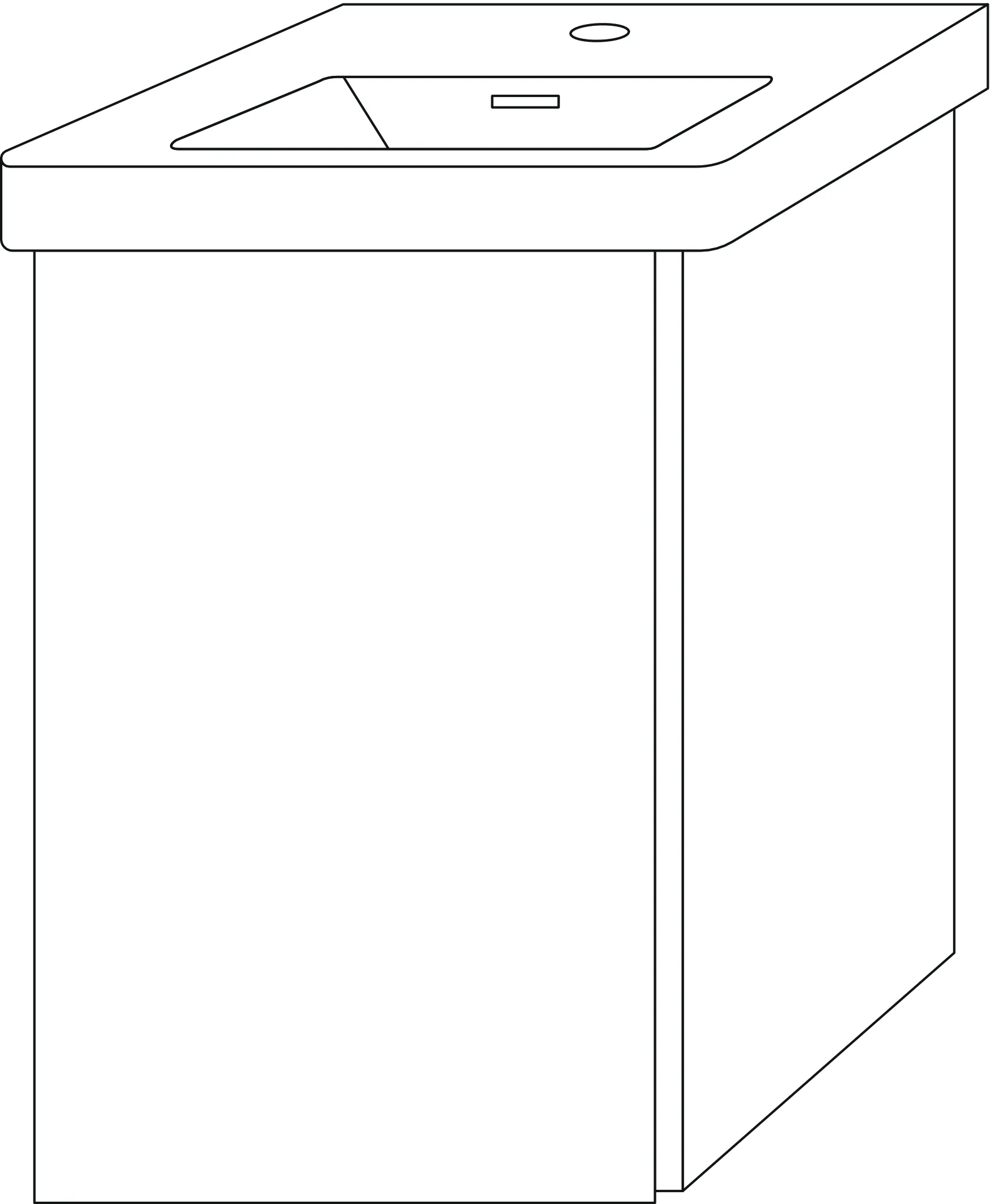 Waschtischunterbau links 3way (BR887) 517x335x293 Anthrazit-Matt