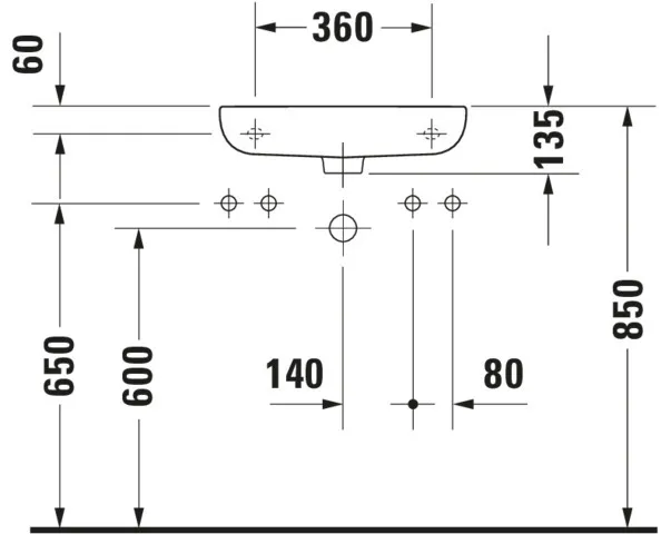 Handwaschbecken „D-Code“, Form rechteckig 50 × 22 cm Handwaschbecken „D-Code“, Form rechteckig 50 × 22 cm