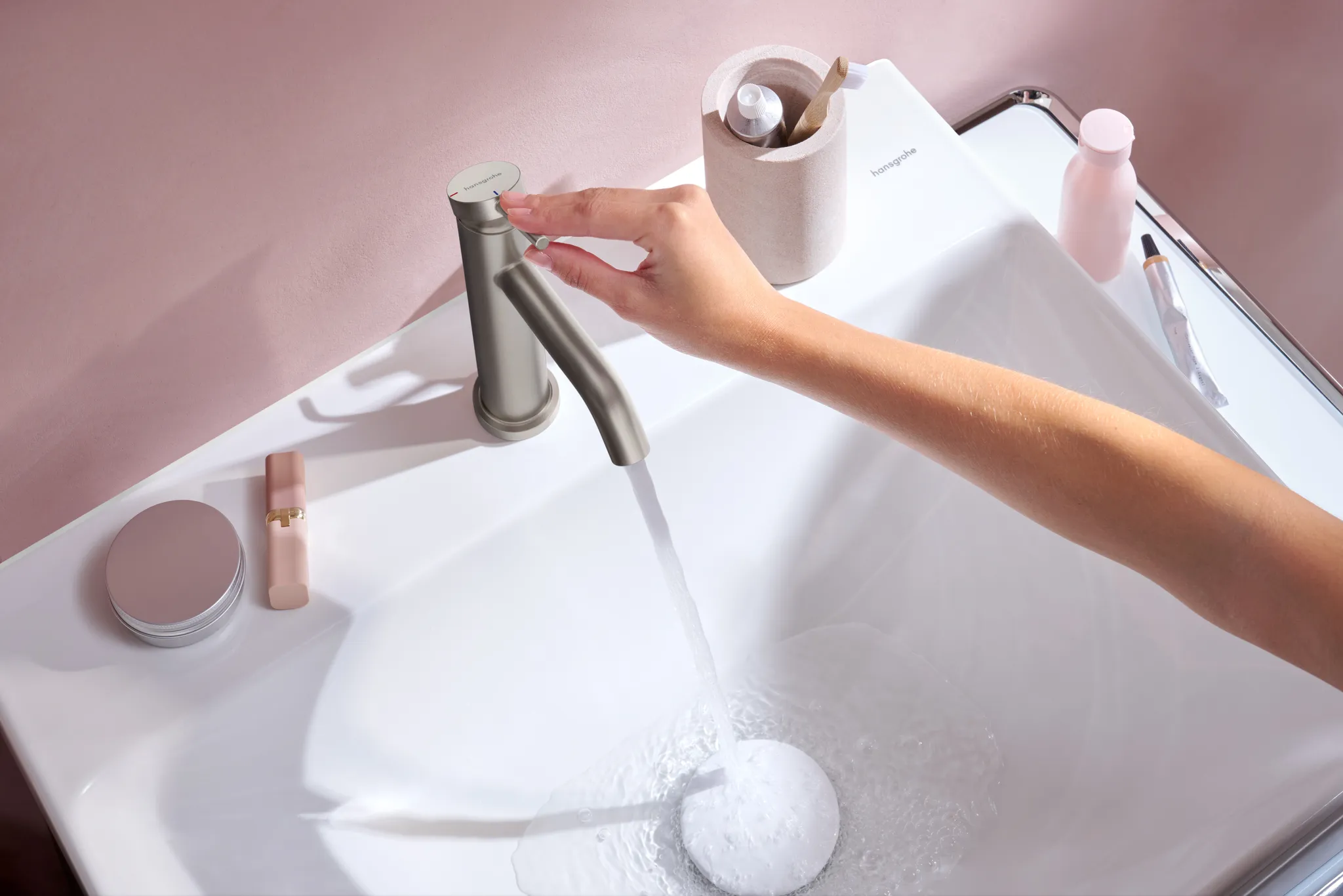 Hansgrohe Xelu Q Waschtisch 600⁄480 mit Hahnloch ohne Überlauf, SmartClean, Weiß