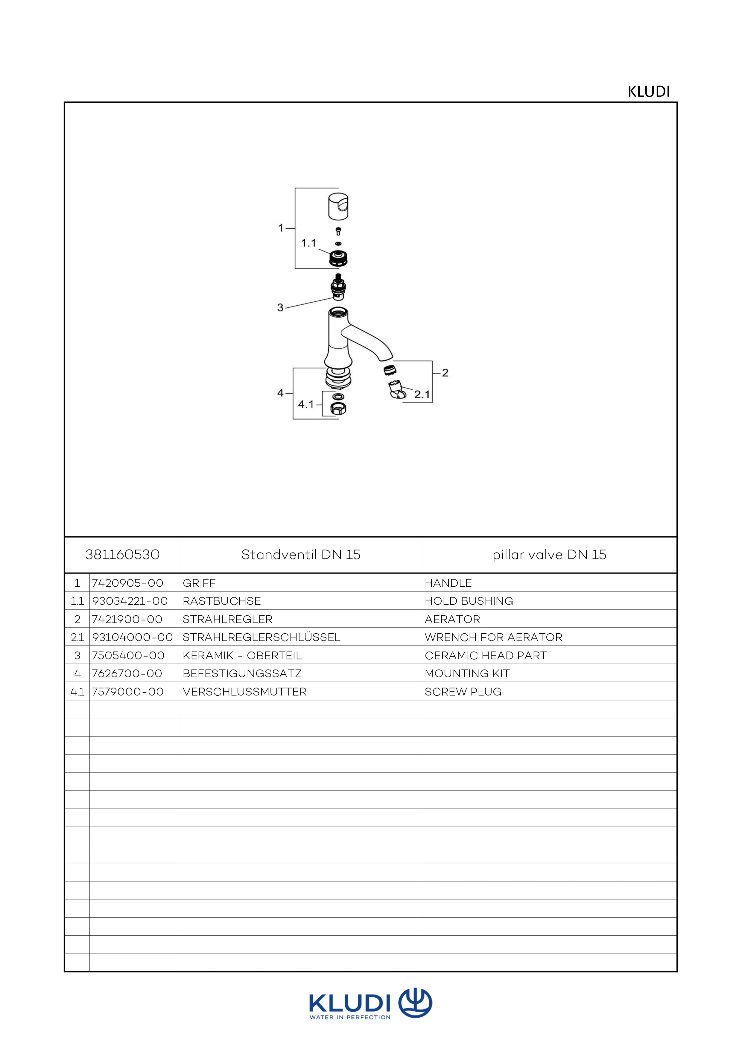 Standventil DN 15 chrom Standventil DN 15 chrom
