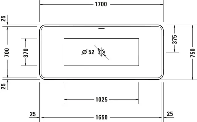 Duravit Badewanne „DuraToro“ freistehend rechteck 170 × 75 cm