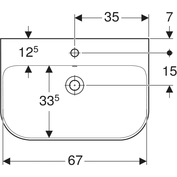 Wandwaschtisch „Smyle“, rechteckig 70 × 48 cm in weiß alpin Wandwaschtisch „Smyle“, rechteckig 70 × 48 cm in weiß alpin
