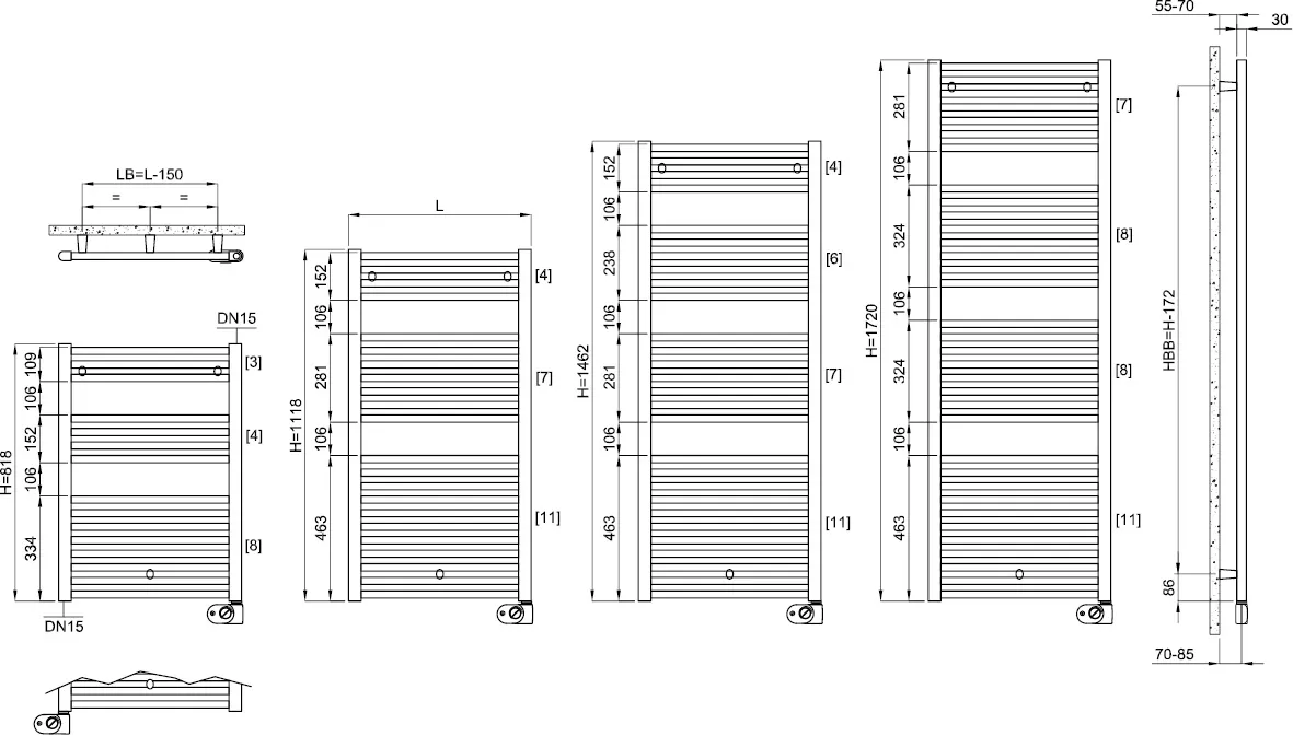 BEMM Design-Elektroheizkörper „Ares EK-M“ 48 × 81,8 cm
