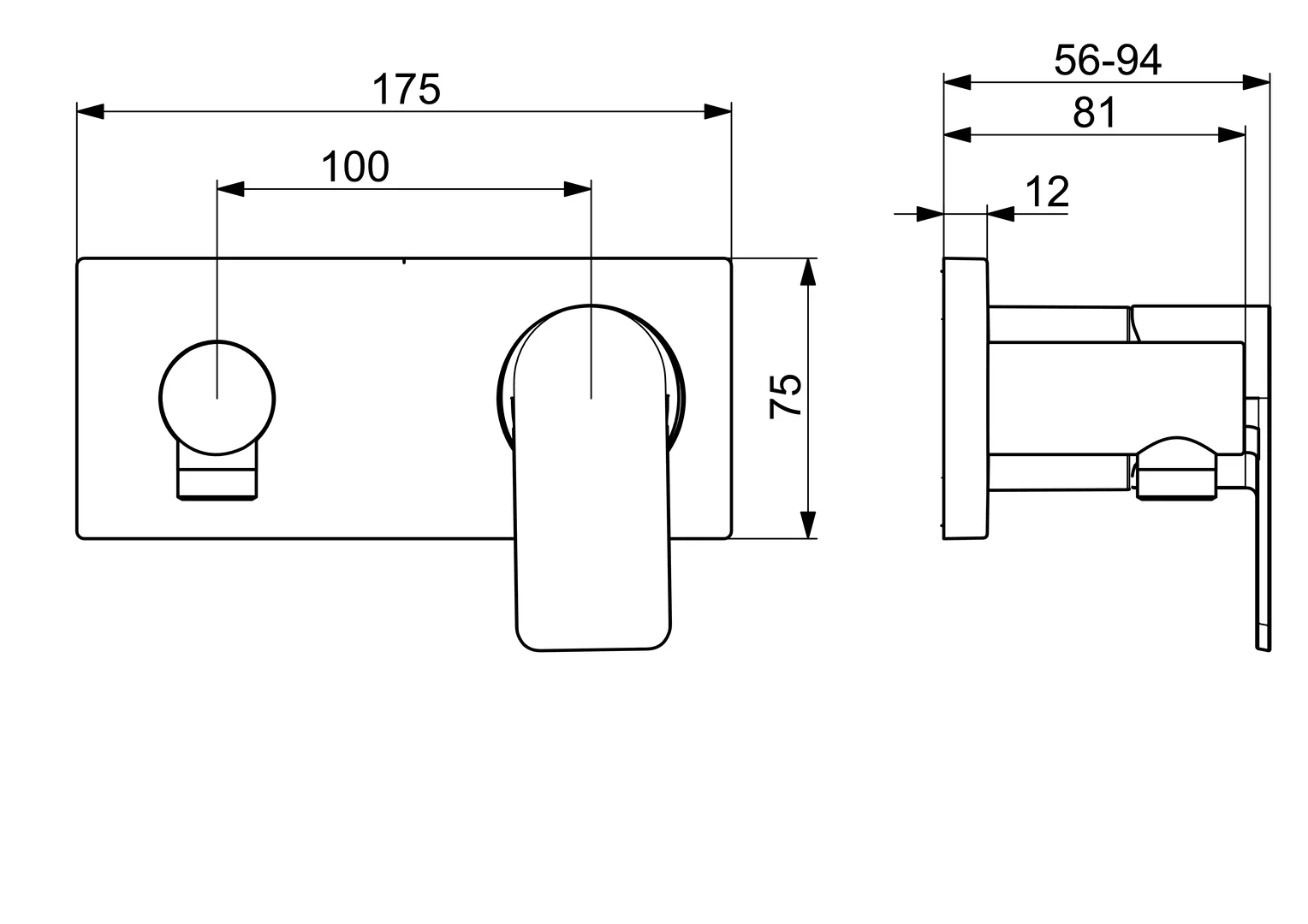 HansaSTELA Duscharmatur Einhebelmischer Fertigset für Brause-Batterie HansaSTELA 4456 Rosette eckig Chrom