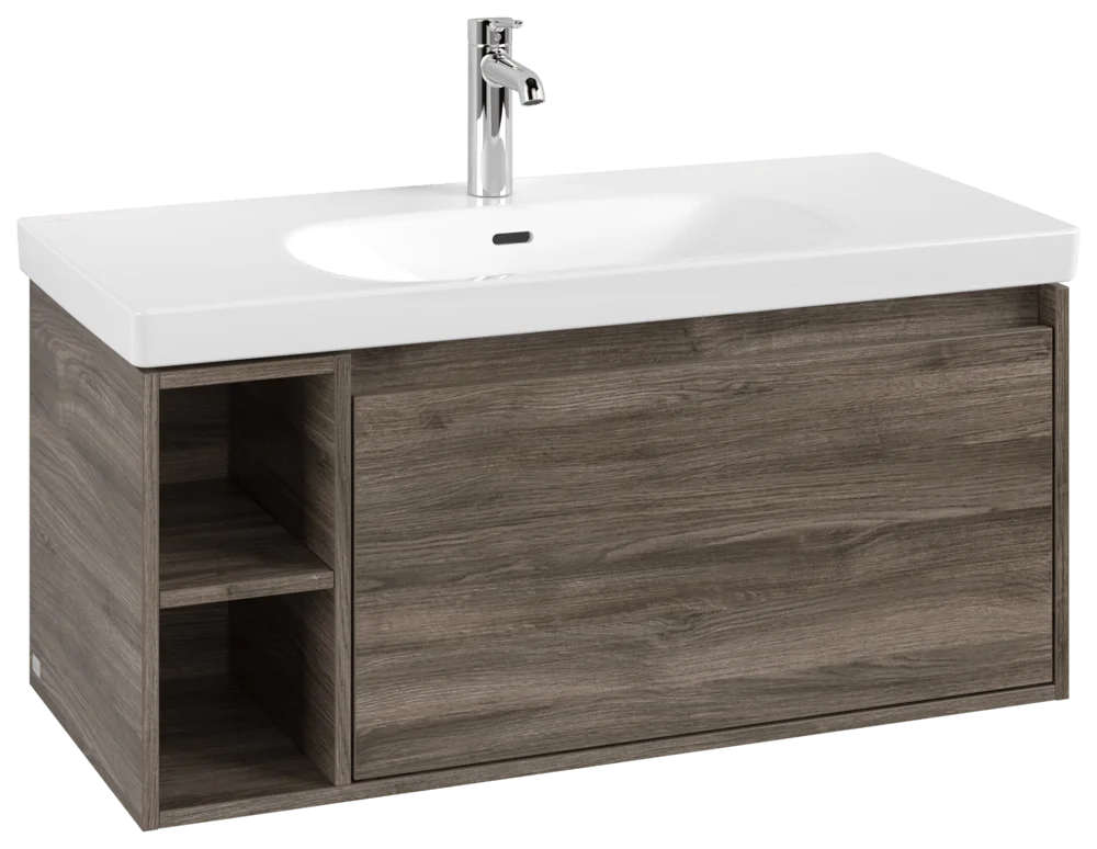 Villeroy & Boch Waschbeckenunterschrank Skyla C79000, Eckig Stone Oak, 972x436x439mm, 1 Auszug mit Antirutsch-Boden, SoftClosing, Wandmontage Villeroy & Boch Waschbeckenunterschrank Skyla C79000, Eckig Stone Oak, 972x436x439mm, 1 Auszug mit Antirutsch-Boden, SoftClosing, Wandmontage