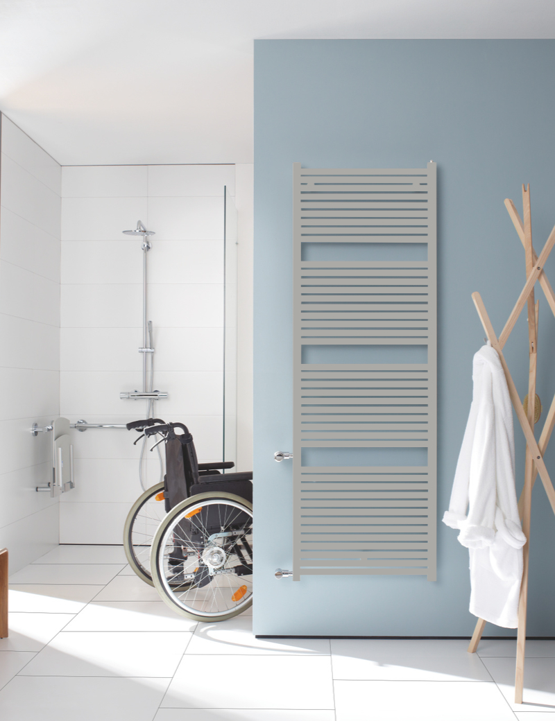 Zehnder Design-Heizkörper Toga elektrisch TE-070-050/GD, 741 x 35 x 500 mm, weiß (Alu), spritzwassergeschützt IP44, 230 V, mit Funksteuerung