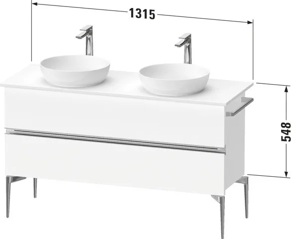 Duravit Waschtischunterschrank „Sivida“ 131,5 × 54,8 × 47,5 cm Weiß Matt Duravit Waschtischunterschrank „Sivida“ 131,5 × 54,8 × 47,5 cm Weiß Matt