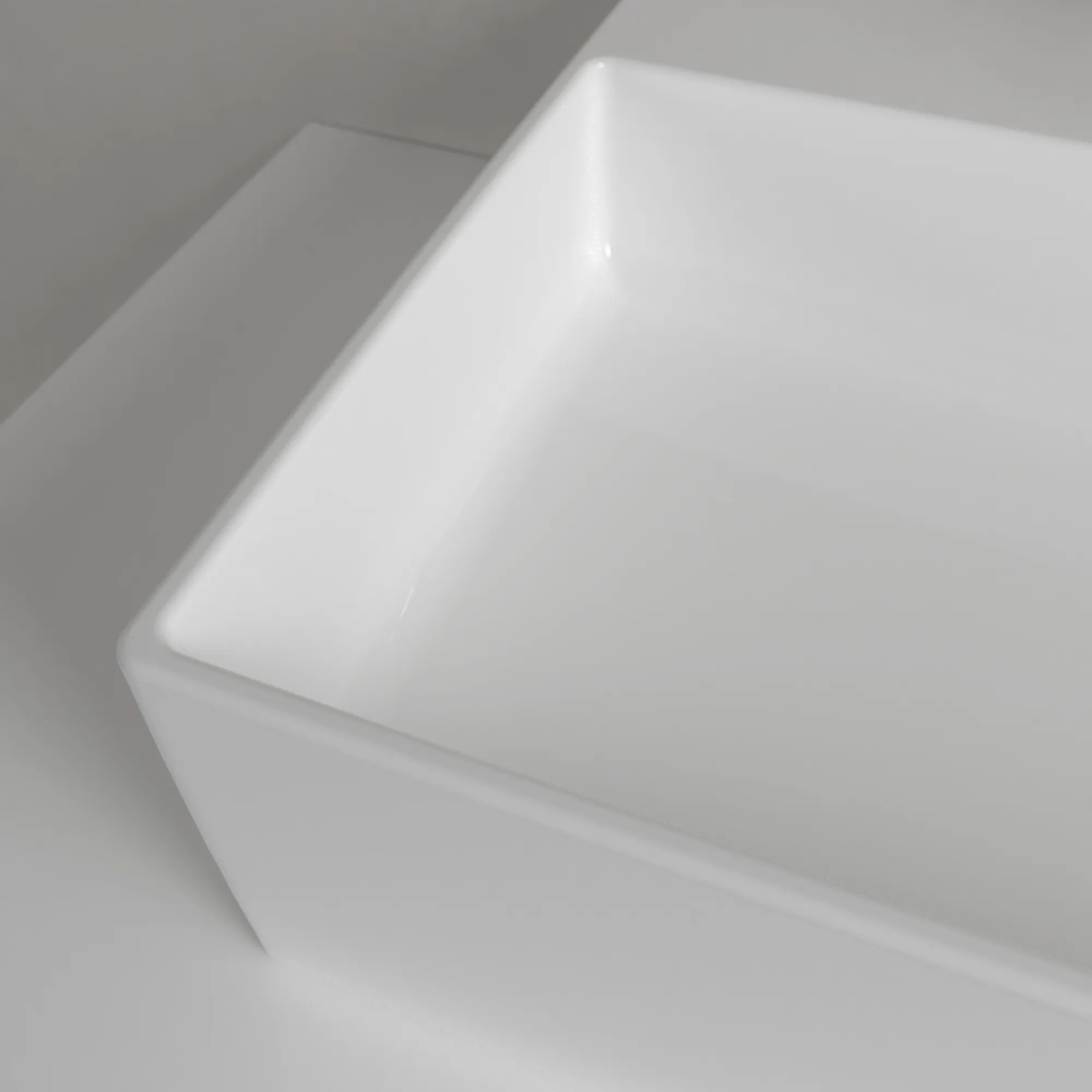 Villeroy & Boch Aufsatzwaschtisch aus TitanCeram „Memento 2.0“ 600 × 420 × 140 mm, mit Hahnlochbohrung, Hahnlochposition mittig in Weiß Alpin