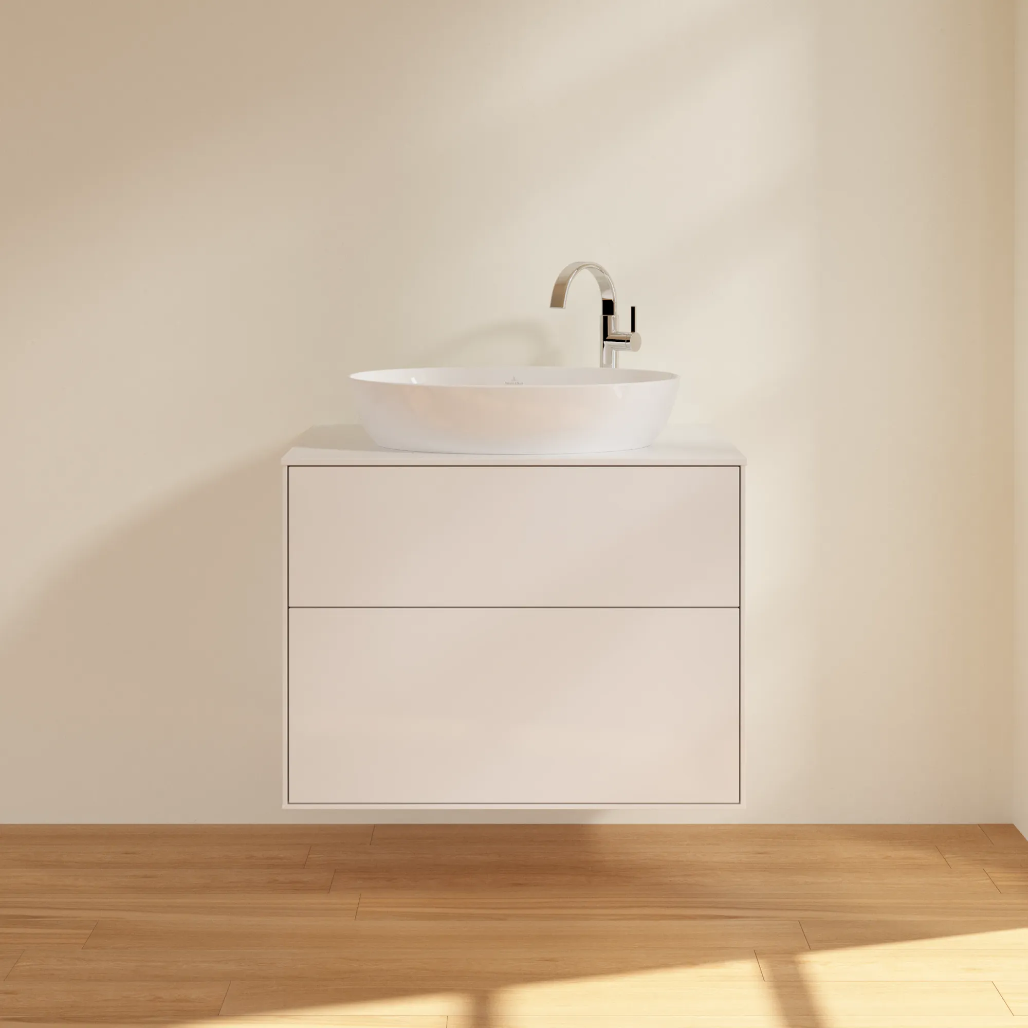 Villeroy & Boch Waschtischunterschrank „Finion“ für Schrankwaschtisch 800 × 603 × 501 mm Glossy White Lacquer, für Becken mittig, mit Hahnlochbohrung Villeroy & Boch Waschtischunterschrank „Finion“ für Schrankwaschtisch 800 × 603 × 501 mm Glossy White Lacquer, für Becken mittig, mit Hahnlochbohrung