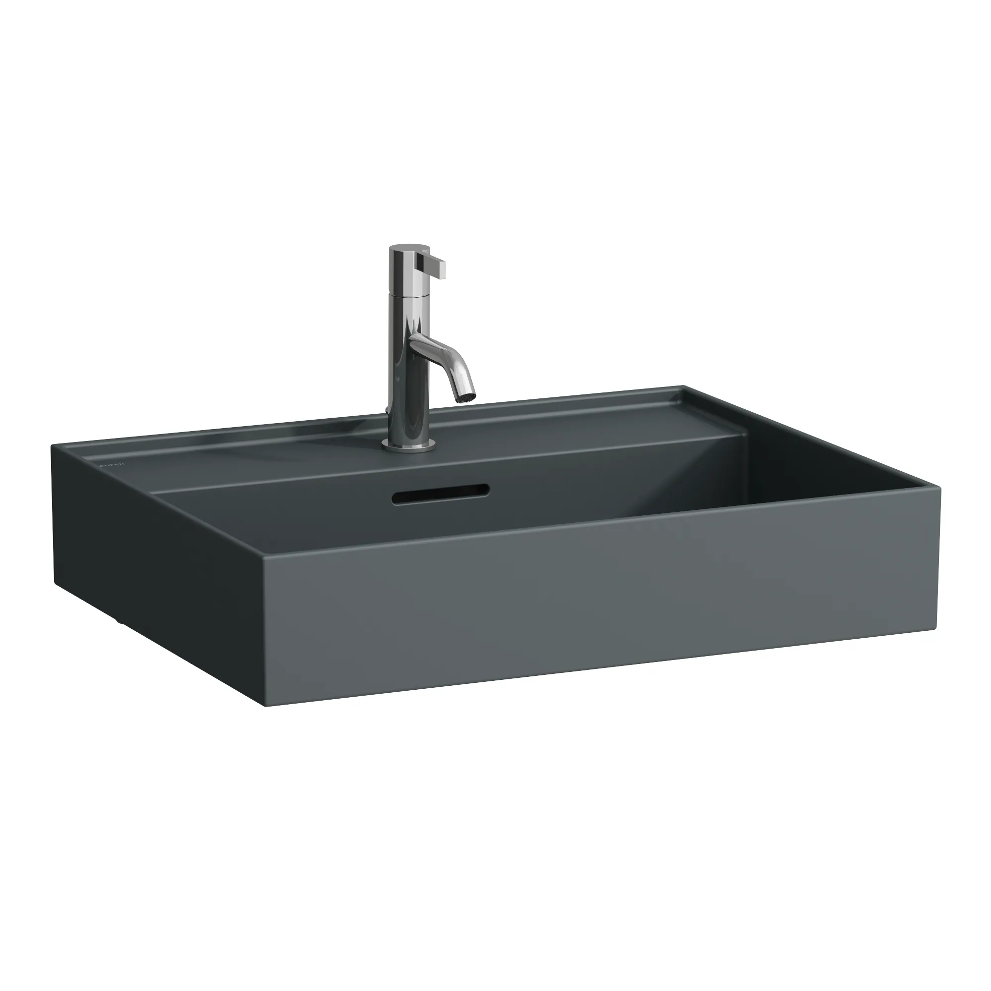 Laufen Aufsatz-Waschtisch KARTELL Laufen, Graphit matt, 460x600x145 mm, 8,4 l Füllmenge, 1 Hahnloch mit Überlauf Laufen Aufsatz-Waschtisch KARTELL Laufen, Graphit matt, 460x600x145 mm, 8,4 l Füllmenge, 1 Hahnloch mit Überlauf