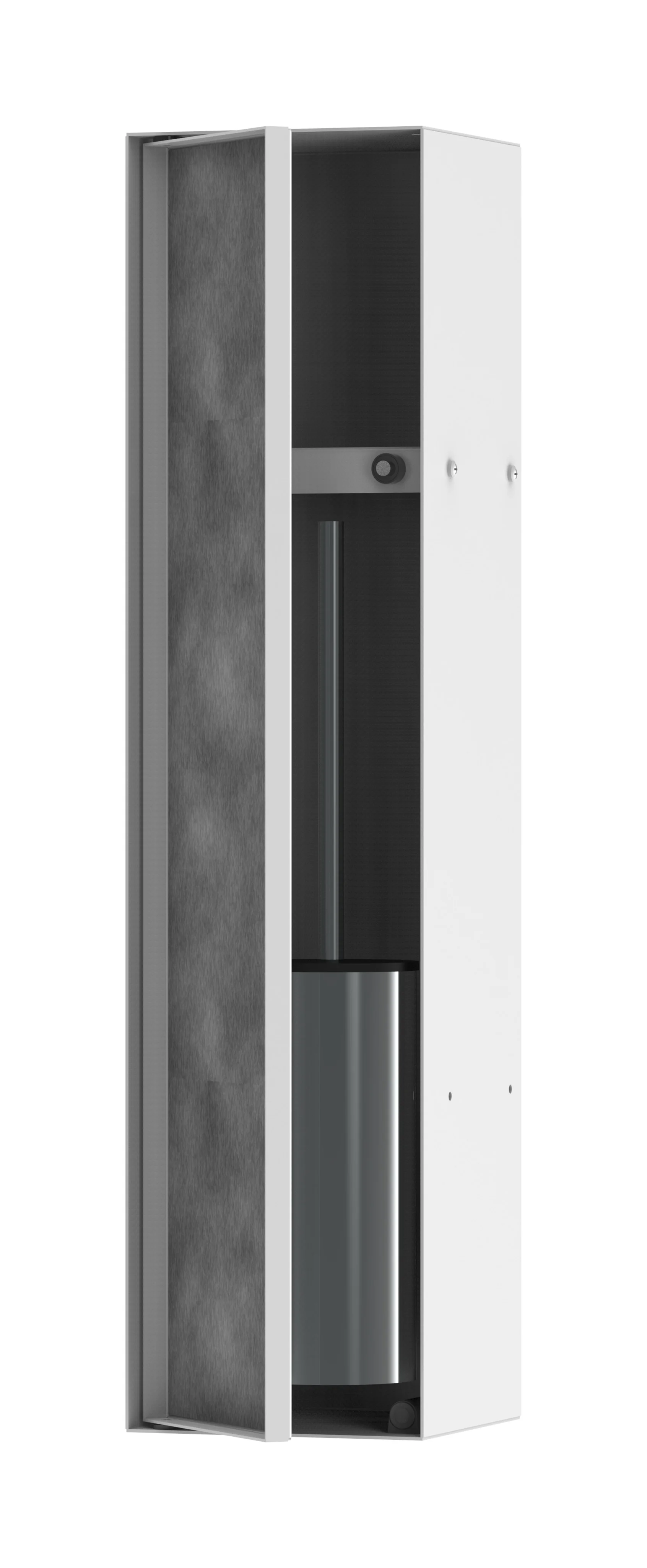 Hansgrohe XtraStoris Rock Einbau Toilettenbürstenhalter mit Ablage und befliesbarer Tür, Mattweiß Hansgrohe XtraStoris Rock Einbau Toilettenbürstenhalter mit Ablage und befliesbarer Tür, Mattweiß