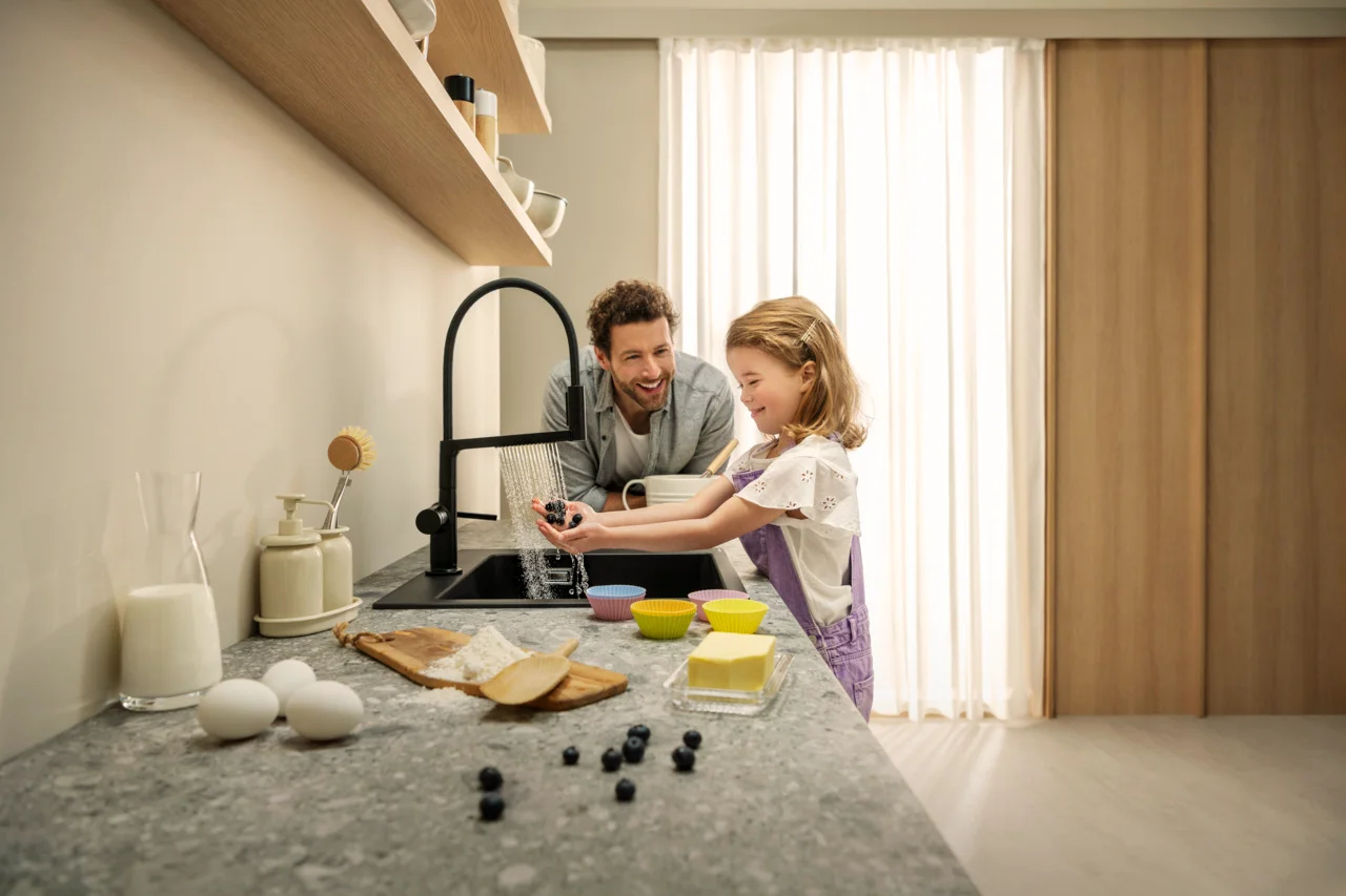 Hansgrohe Talis Select M54 PowderSpray Einhebel-Küchenmischer Semi-Pro, 3 Strahlarten, mattschwarz