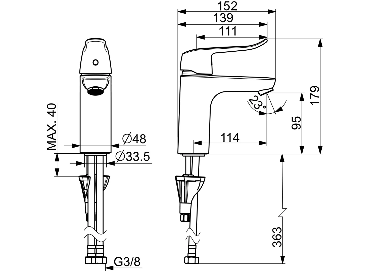 HansaCARE Einhebelmischer Waschtischbatterie HansaCARE 4602 Bedienungshebel lang Ausladung 114 mm DN15 Chrom HansaCARE Einhebelmischer Waschtischbatterie HansaCARE 4602 Bedienungshebel lang Ausladung 114 mm DN15 Chrom