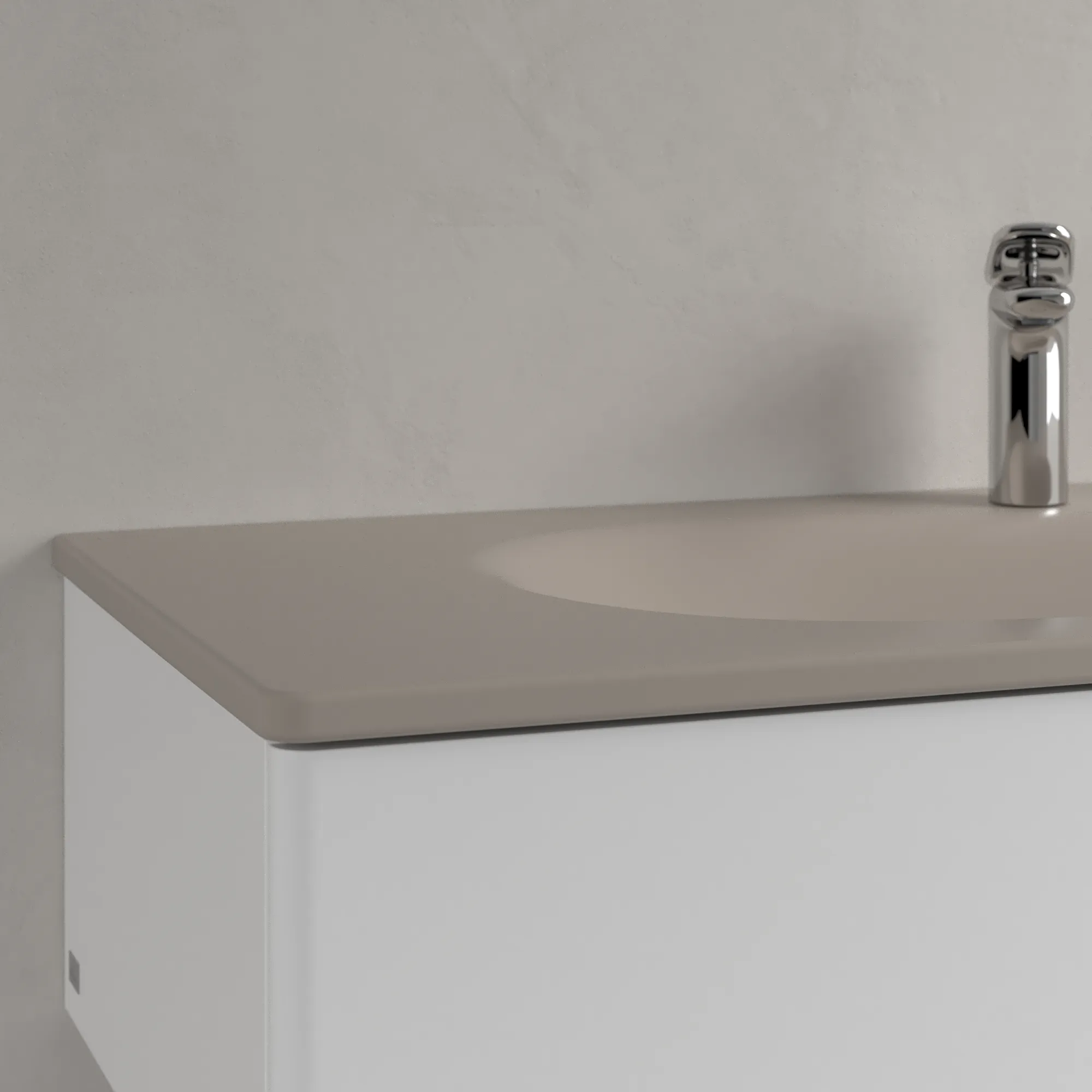 Villeroy & Boch Wandwaschtisch „Antao“ 1200 × 500 × 150 mm, für Becken links in Almond