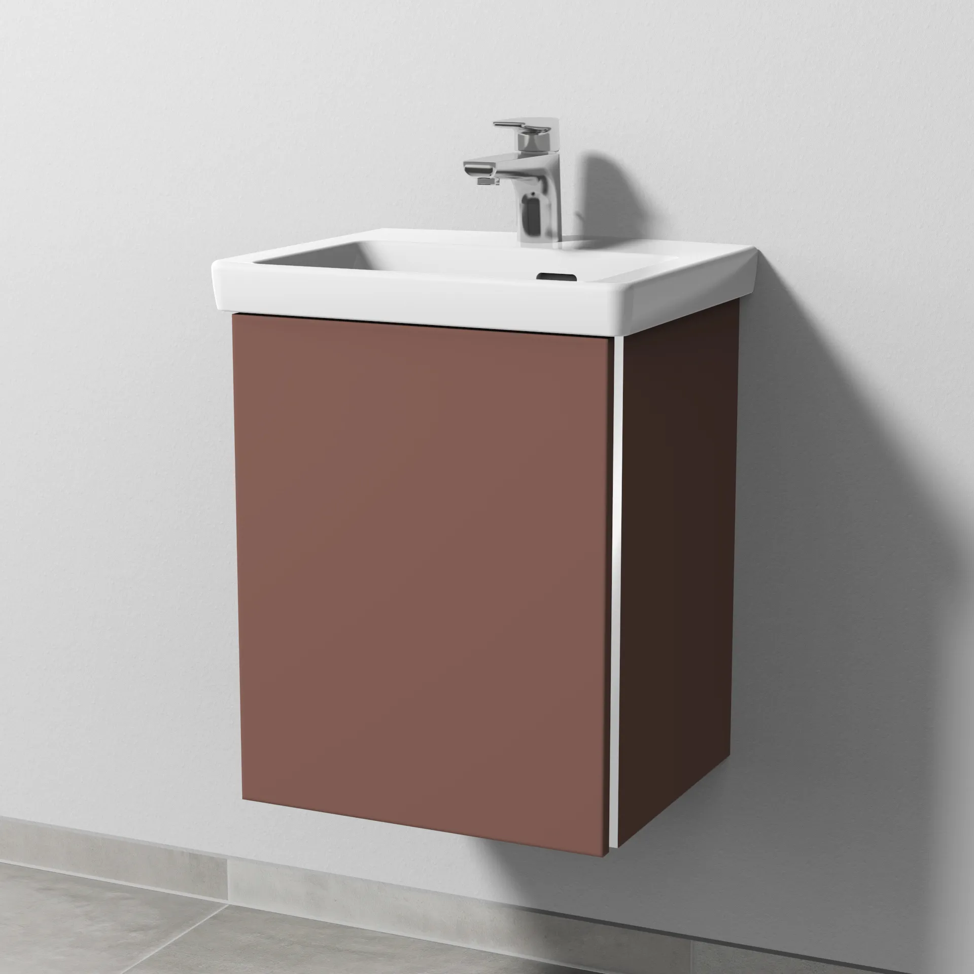 Sanipa Waschtischunterschrank „3way“ 407 × 517 × 361 mm in Wine-Red, Anschlag links