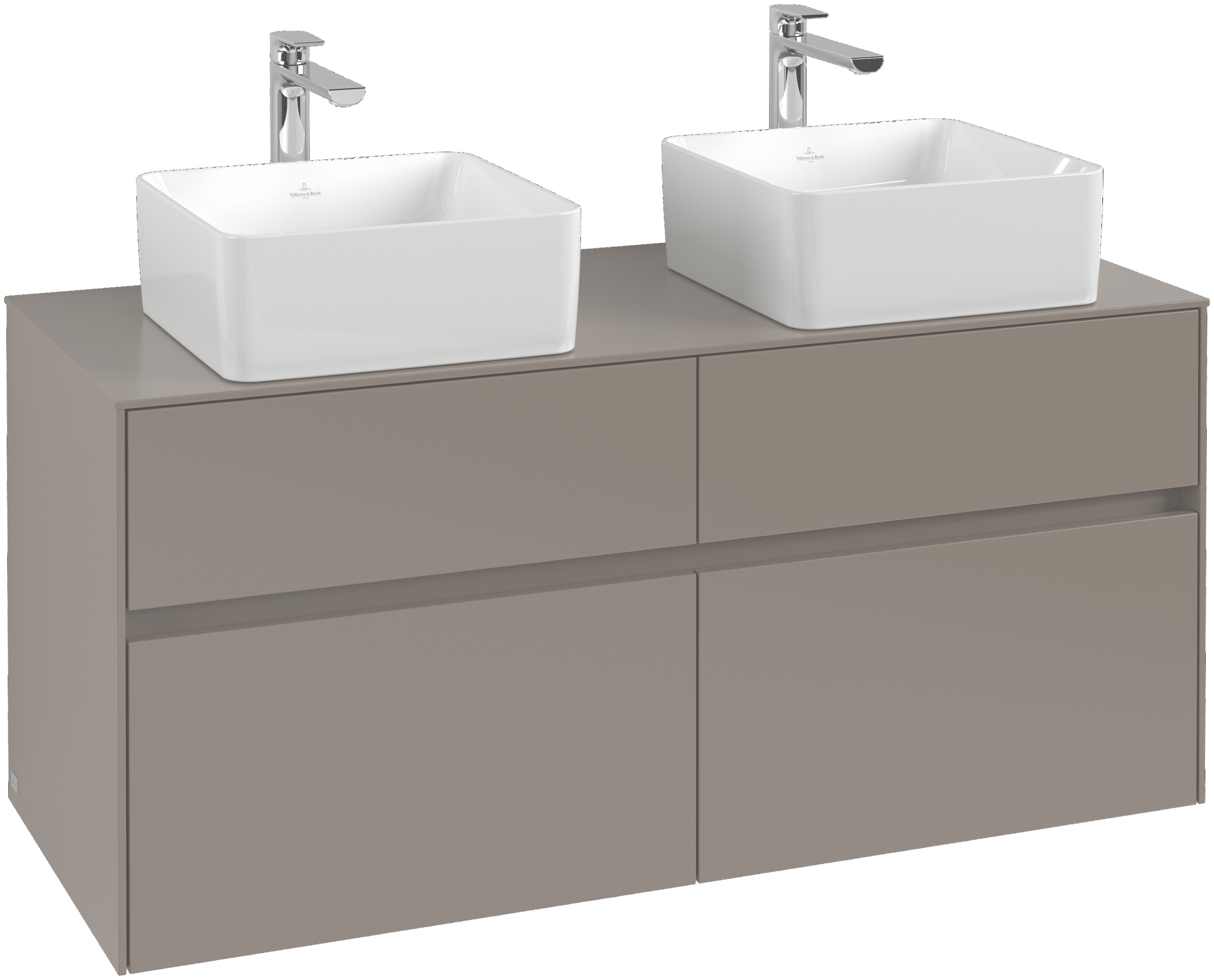 Villeroy & Boch Waschtischunterschrank „Collaro“ für Schrankwaschtisch 120 × 54,8 × 50 cm für 2 Waschbecken in links und rechts