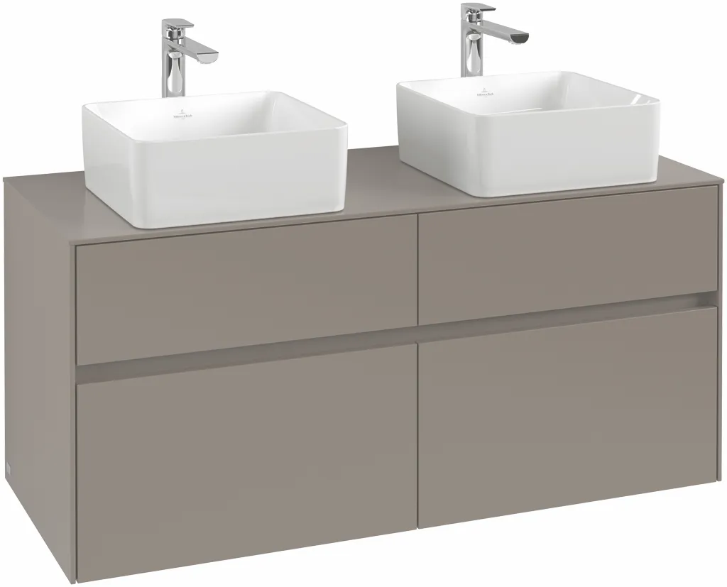 Villeroy & Boch Waschtischunterschrank „Collaro“ 1200 × 548 × 500 mm Glossy White, ohne Beleuchtung, für links und rechts
