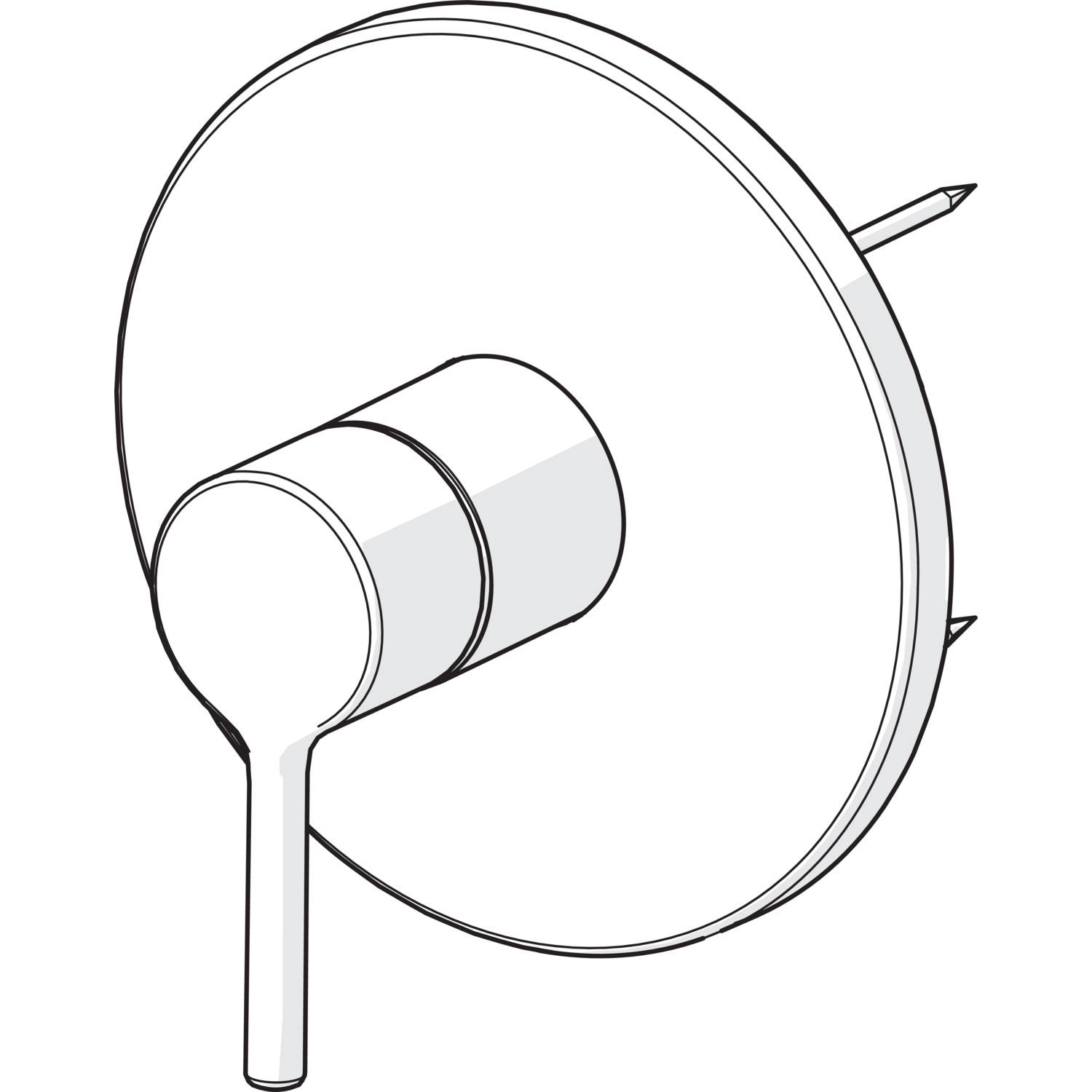 EHM Fertigset für Brause-Batterie VANTIS 8261 Rosette rund Chrom Pinhebel