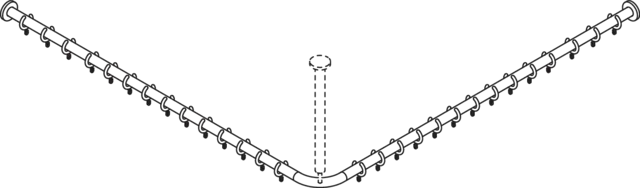 HEWI Duschvorhangstange „Serie 801“ 151,8 × 151,8 cm HEWI Duschvorhangstange „Serie 801“ 151,8 × 151,8 cm