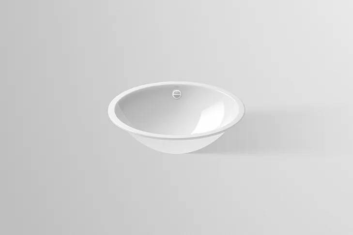 Waschbecken „O-Serie“ 425 × 144 mm in Alpinweiß, mit ProShield Waschbecken „O-Serie“ 425 × 144 mm in Alpinweiß, mit ProShield