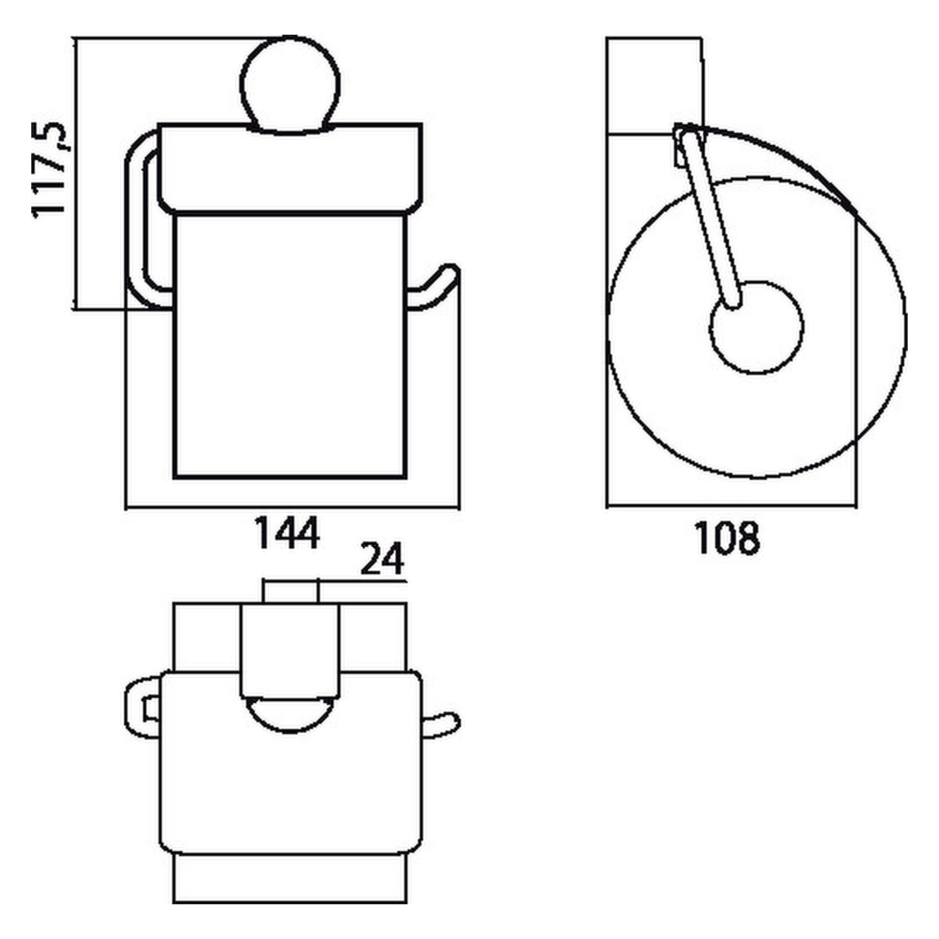 emco Toilettenpapierhalter mit Deckel „fino“ 10,8 × 11,7 cm in chrom, Befestigung verdeckt