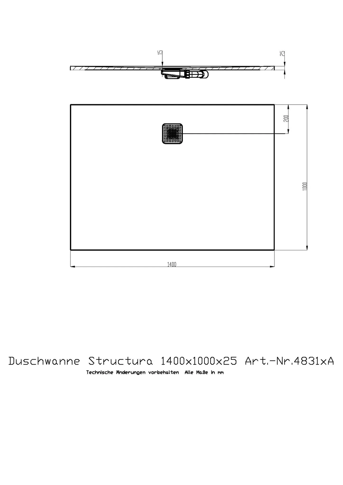 Duschwanne Structura 1400x1000x25 in gesoftete Schieferoptik, mit Antirutsch B, Material Solique, Weiß Duschwanne Structura 1400x1000x25 in gesoftete Schieferoptik, mit Antirutsch B, Material Solique, Weiß