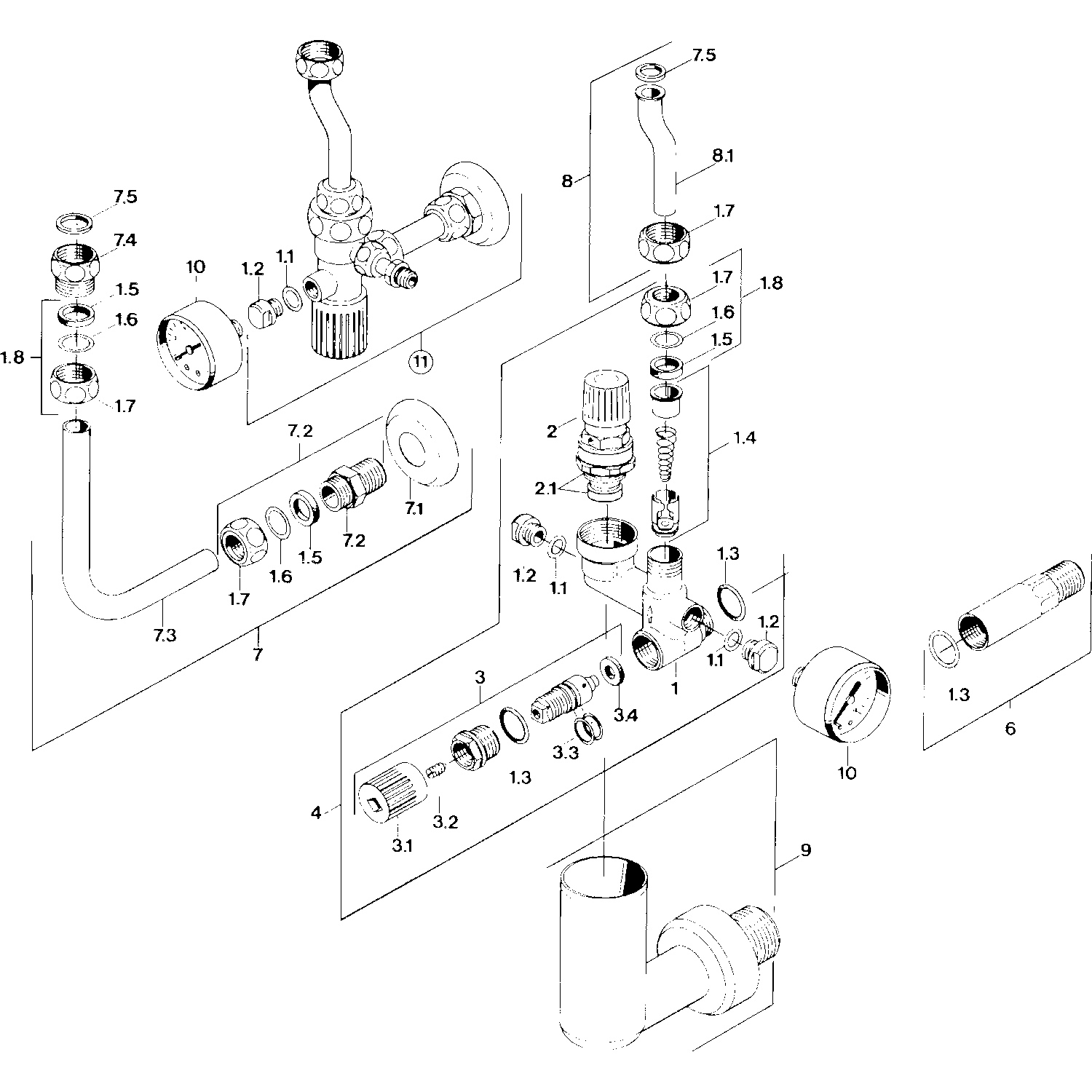 Hansa Regelventil für 1 oder 2 Rohrsysteme Hansa 6320, Wandmontage Hansa Regelventil für 1 oder 2 Rohrsysteme Hansa 6320, Wandmontage
