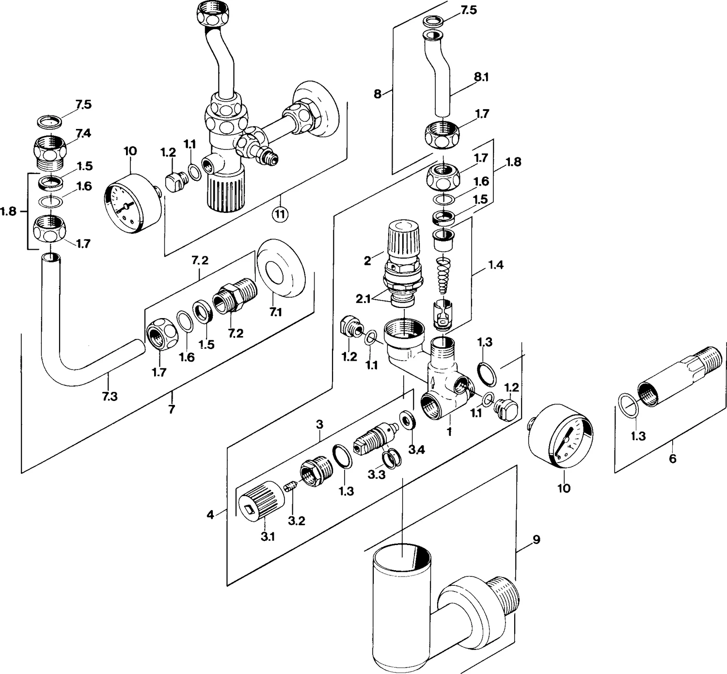Hansa Regelventil für 1 oder 2 Rohrsysteme Hansa 6320, Wandmontage Hansa Regelventil für 1 oder 2 Rohrsysteme Hansa 6320, Wandmontage