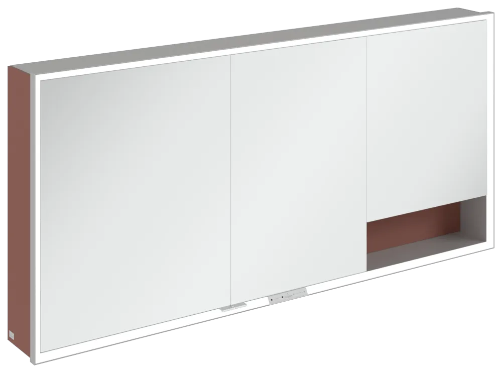 Villeroy & Boch Aufputz-Spiegelschrank „My View+“ 1600 × 750 × 168 mm in Wine Red