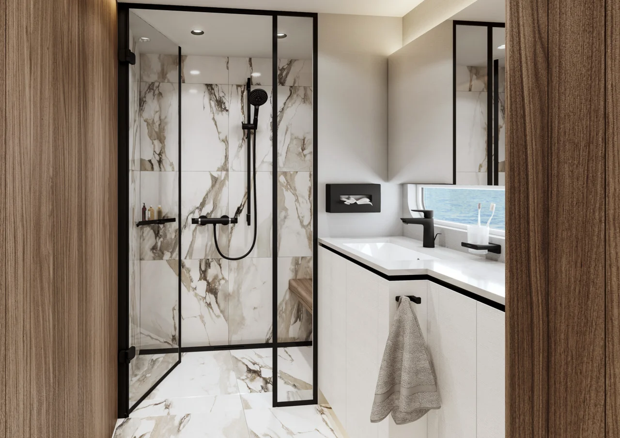 Hansgrohe RainDrain Flex Duschrinne 1200 mm, wandangebunden, Mattschwarz