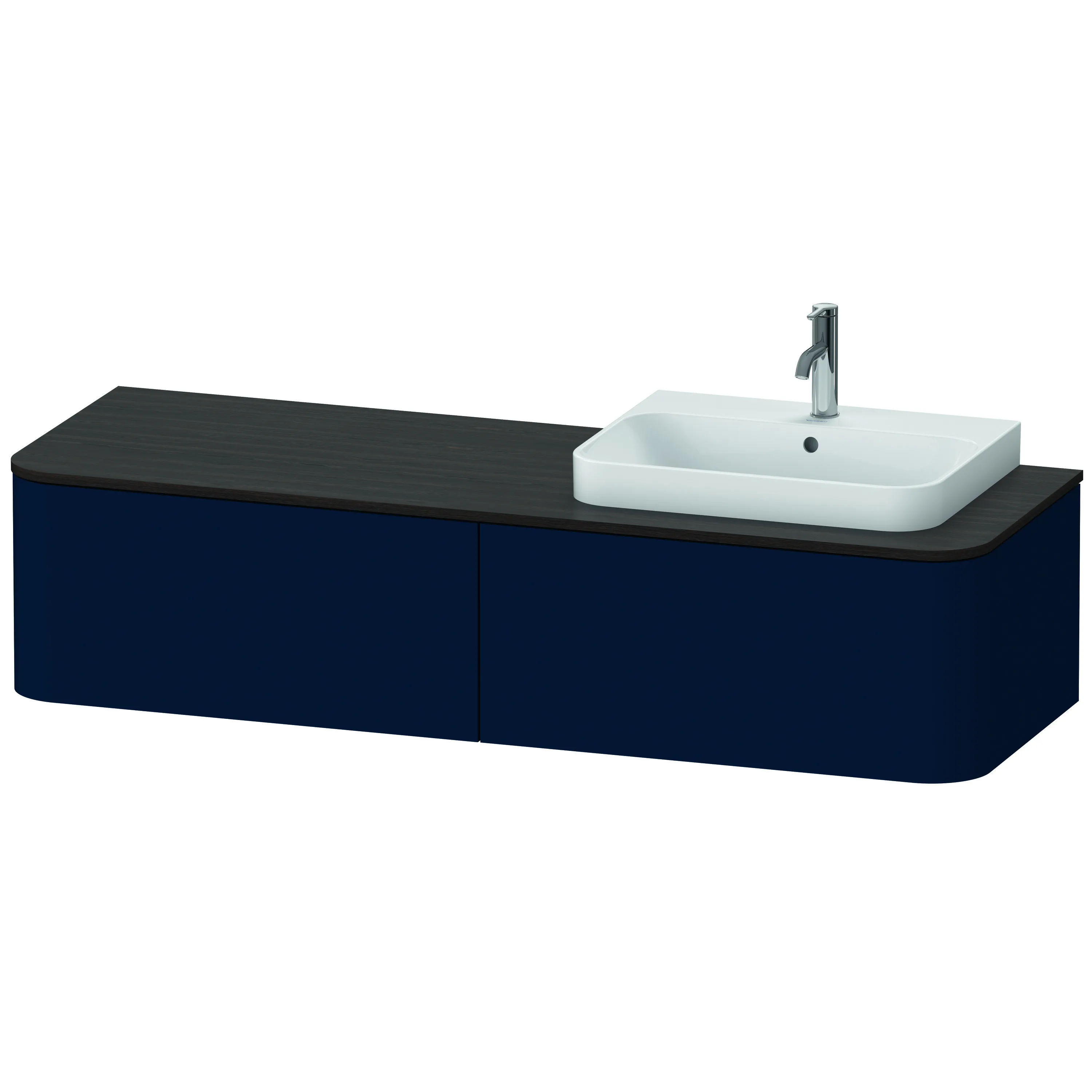 Duravit Waschtischunterschrank wandhängend „Happy D.2 Plus“ Nachtblau Seidenmatt