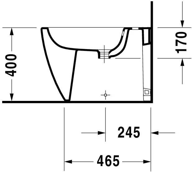 Duravit Stand-Bidet back to wall „ME by Starck“, Befestigung sichtbar 37 × 60 × 40 cm in Weiß Hochglanz