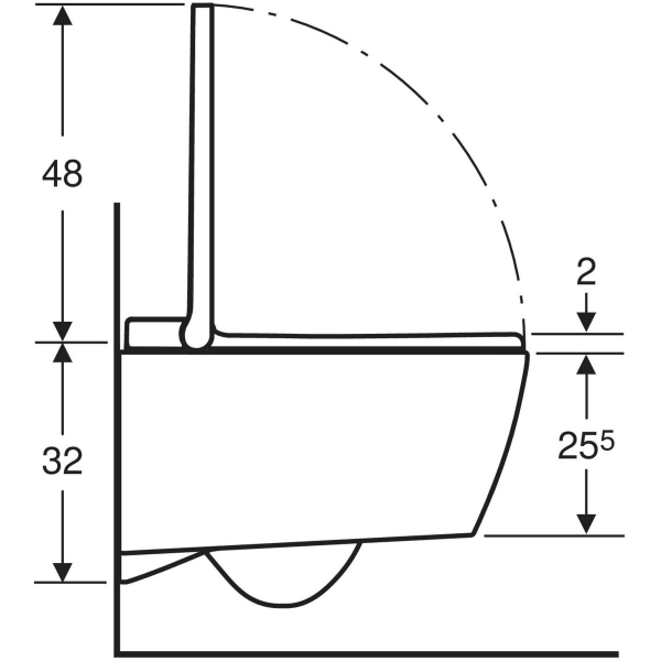 Geberit Wand-Dusch-WC Komplettanlage AquaClean „Sela Square“ 375 × 400 × 570 mm in weiß alpin, Befestigung sichtbar, ohne Spülrand