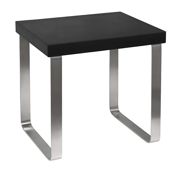 Hoesch Hocker aus Edelstahl zusätzliches Hocker für SenseSation aus Edelstahl mit PU-Auflage 39,8 × 46,5 cm in schwarz Hoesch Hocker aus Edelstahl zusätzliches Hocker für SenseSation aus Edelstahl mit PU-Auflage 39,8 × 46,5 cm in schwarz